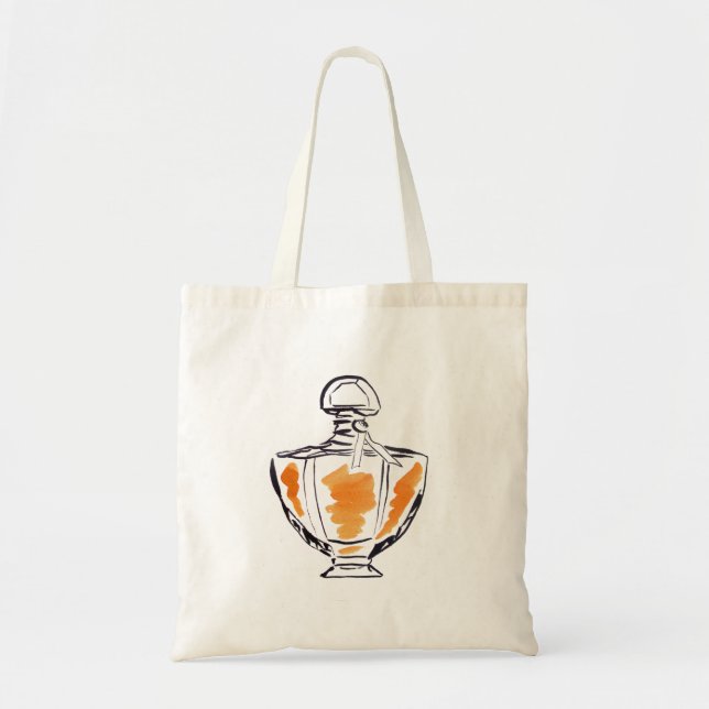 Tote Bag Illustration d'aquarelle de mode de bouteille de p (Devant)