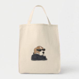 Tote Bag Illustration de Beagle Cool Chien portant des Lune