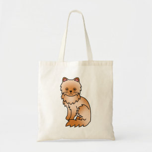 Tote Bag Illustration de chat de dessin animé persan rouge
