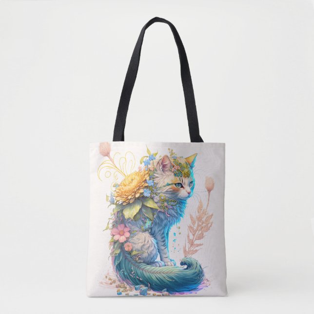 Tote Bag Illustration de chat mignonne majestic Kitty (Devant)