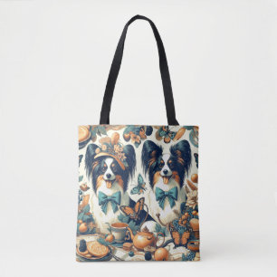 Tote Bag Illustration de chien de papillon mignonne