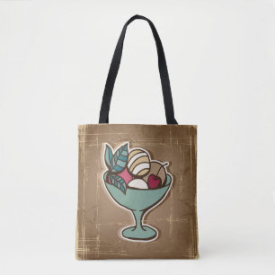 Tote Bag Illustration de crème glacée dans le rétro styl