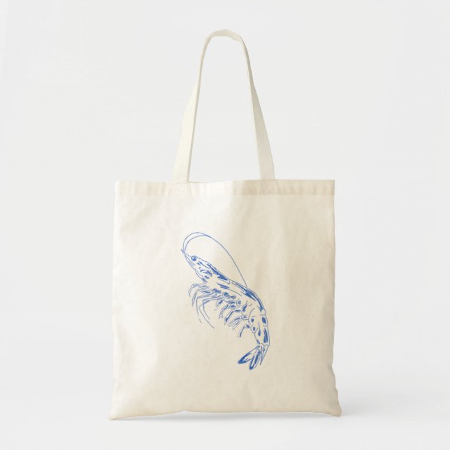 Tote Bag Illustration de crevettes - Art des fruits de mer  (Devant)