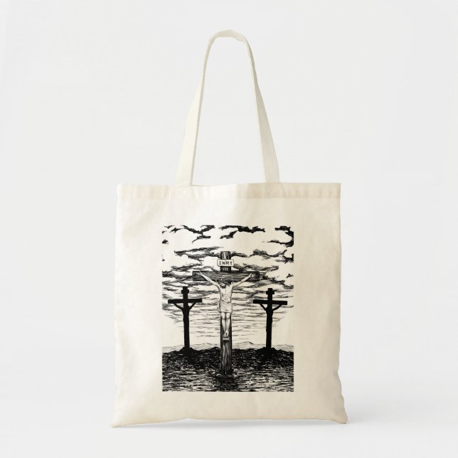 Tote Bag Illustration de crucifixion (Devant)