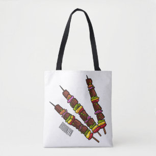 Tote Bag Illustration de dessin animé Kebab ou kabob