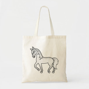 Tote Bag Illustration de dessin animé mignon de cheval trot
