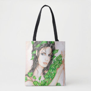 Tote Bag Illustration de dessin de portrait de fille Ivy