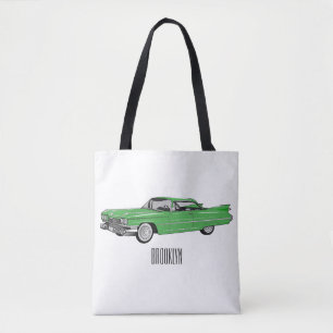 Tote Bag Illustration de dessin de voiture classique 1959