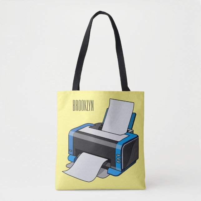 Tote Bag Illustration de dessin d'imprimante (Devant)