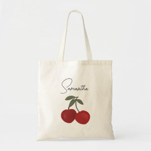 Tote Bag Illustration de deux cerises rouges   Art de fruit