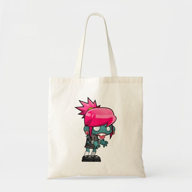 Tote Bag Illustration de fille Zombie Punk Rock (Devant)