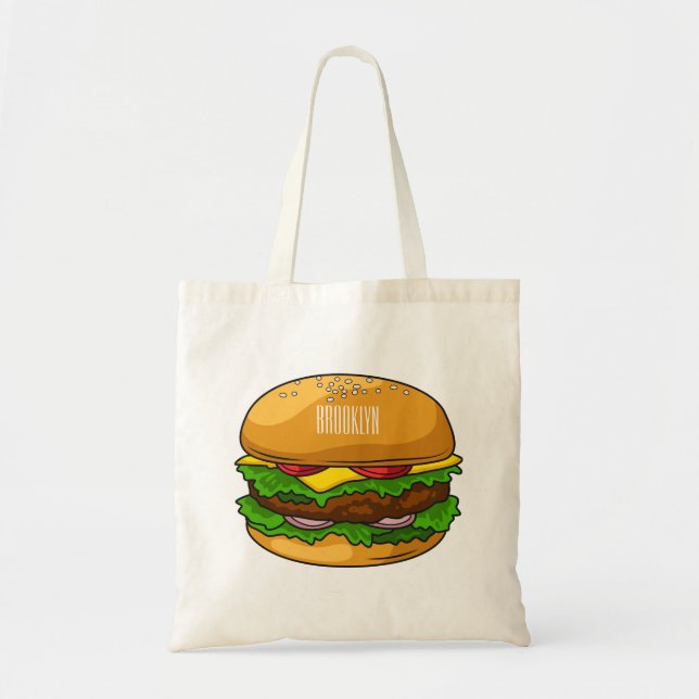 Tote Bag Illustration de Hamburger (Devant)