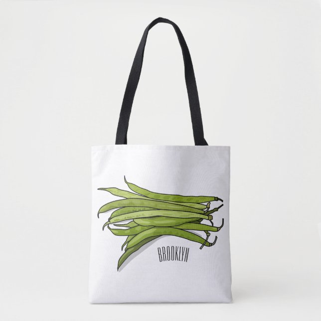 Tote Bag Illustration de haricots verts (Devant)