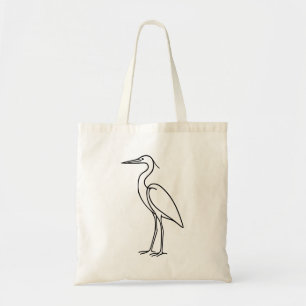 Tote Bag Illustration de héron au trait – Illustration d'oi