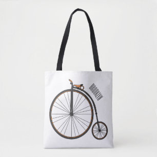 Tote Bag Illustration de la bande dessinée de vélo à grande
