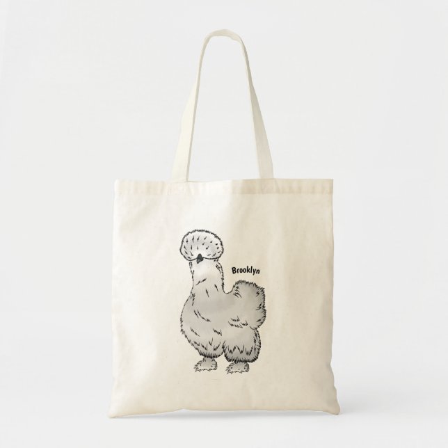 Tote Bag Illustration de la caricature du poulet Silkie (Devant)