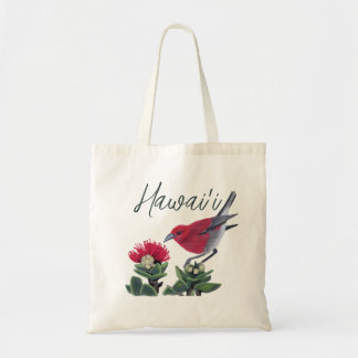 Tote Bag Illustration de la nature à Hawaii avec Apapane et