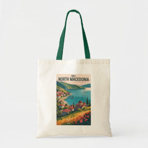 Tote Bag Illustration de la skyline de Macédoine du Nord Ar