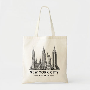 Tote Bag Illustration de la skyline de New York avec la sta
