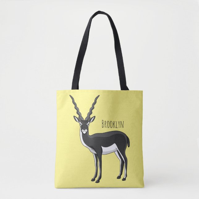 Tote Bag Illustration de l'antilope Blackbuck (Devant)