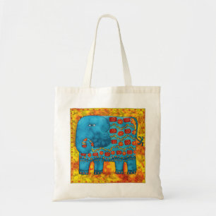 Tote Bag Illustration de l'aquarelle de l'éléphant à motifs
