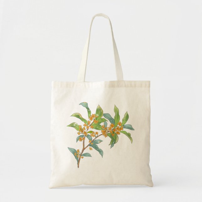 Tote Bag Illustration de l'aquarelle Osmanthus (Devant)