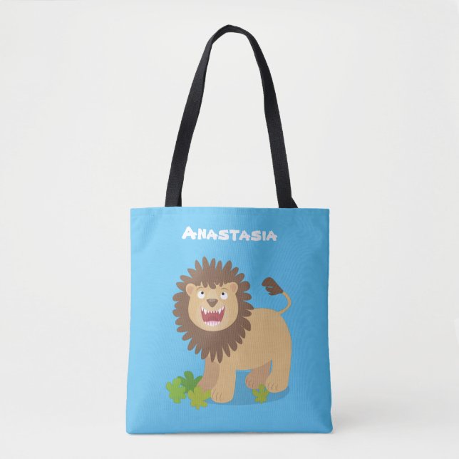 Tote Bag Illustration de l'effervescence de lions heureux (Devant)