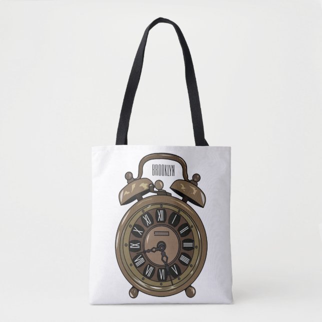 Tote Bag Illustration de l'horloge d'alarme (Devant)