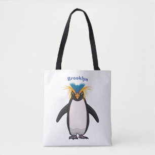 Tote Bag Illustration de manchot macaroni mignon de style c