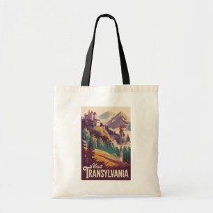 Tote Bag Illustration de paysage de Transylvanie Art de voy