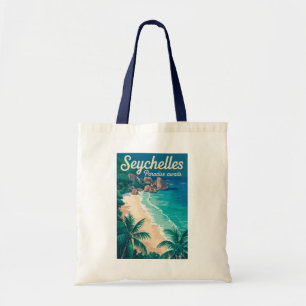 Tote Bag Illustration de plage vintage aux Seychelles Art d