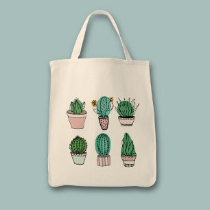 Tote Bag Illustration de plante en pot de cactus succulents
