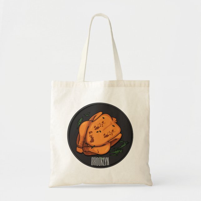 Tote Bag Illustration de poulet rôti (Devant)