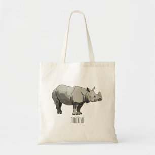 Tote Bag illustration de rhinocéros de Java de dessin animé