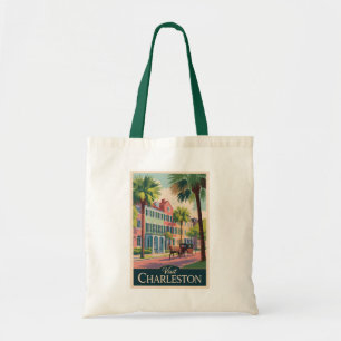 Tote Bag Illustration de voyage Charleston Caroline du Sud