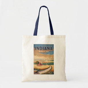 Tote Bag Illustration de voyage de la campagne de l'Indiana