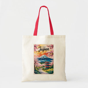 Tote Bag Illustration de voyage du mont Fuji au Japon Art v