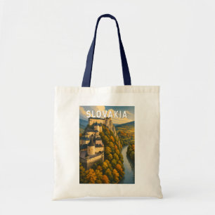 Tote Bag Illustration de voyage en Slovaquie style vintage