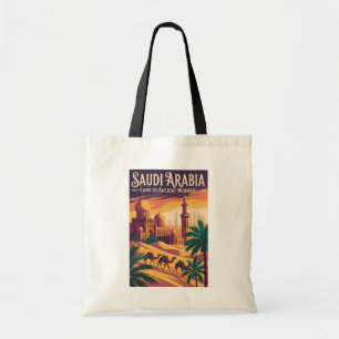 Tote Bag Illustration de voyage rétro sur le désert d'Arabi