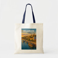 Illustration de voyage vintage de Belgrade, Serbie