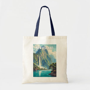 Tote Bag Illustration de voyage vintage en Nouvelle-Zélande
