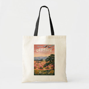 Tote Bag Illustration de voyage vintage Géorgie pays