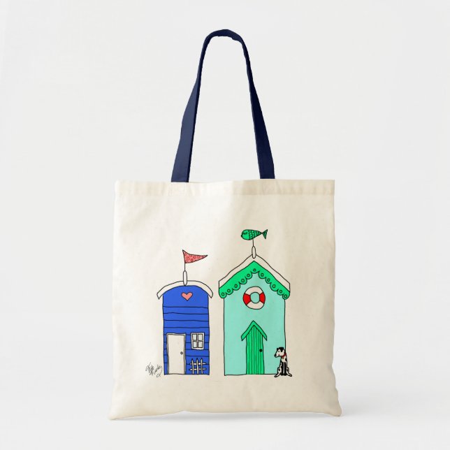 Tote Bag Illustration des Beach Huts 2 (Devant)