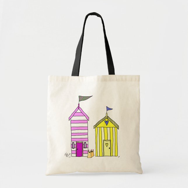 Tote Bag Illustration des Beach Huts 3 (Devant)