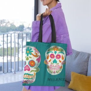 Tote Bag Illustration des crânes de sucre personnalisées