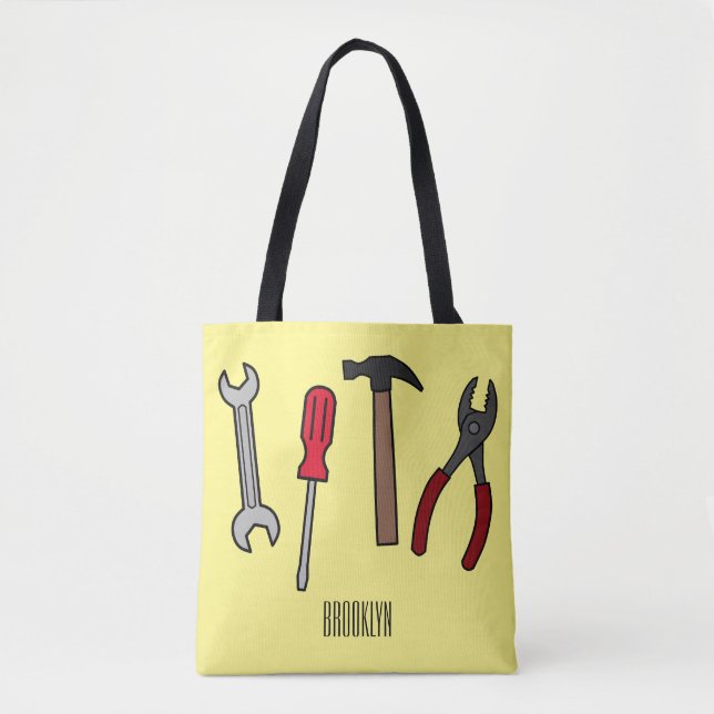 Tote Bag Illustration des outils de menuiserie (Devant)
