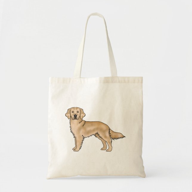Tote Bag Illustration du chien mignon de Yellow Golden Retr (Devant)