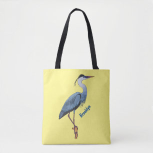 Tote Bag Illustration du grand héron bleu