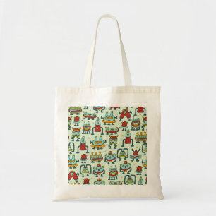 Tote Bag Illustration du Motif Vintage des Aliens robots