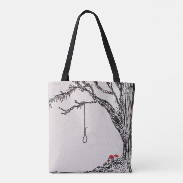 Tote Bag Illustration du nez et des champignons du cintre (Dos)